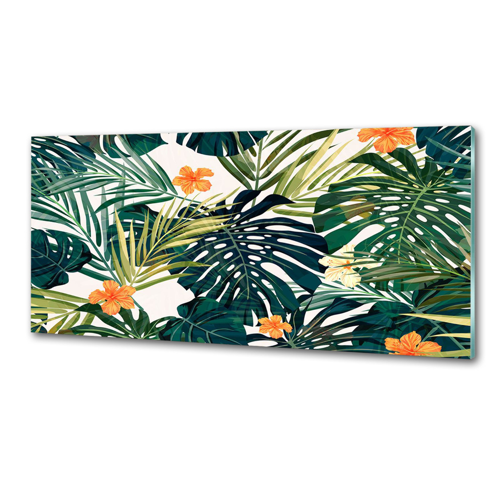 Kitchen splashback Tropical leaves