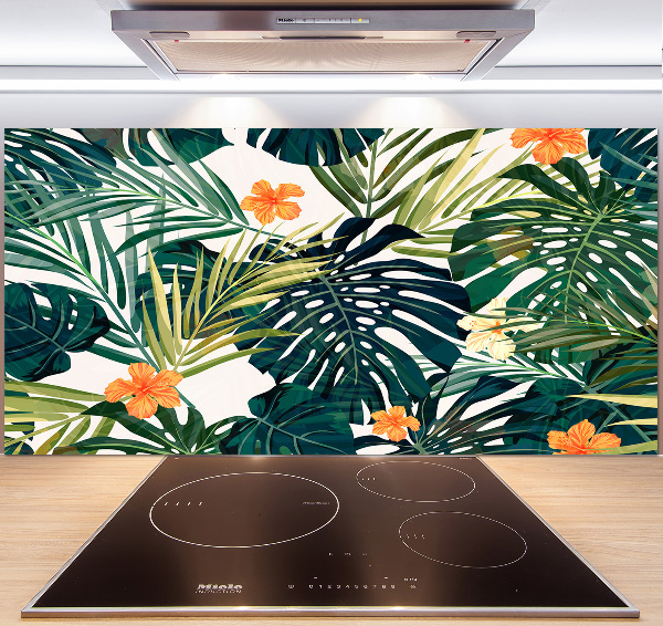 Kitchen splashback Tropical leaves