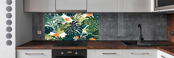 Kitchen splashback Tropical leaves