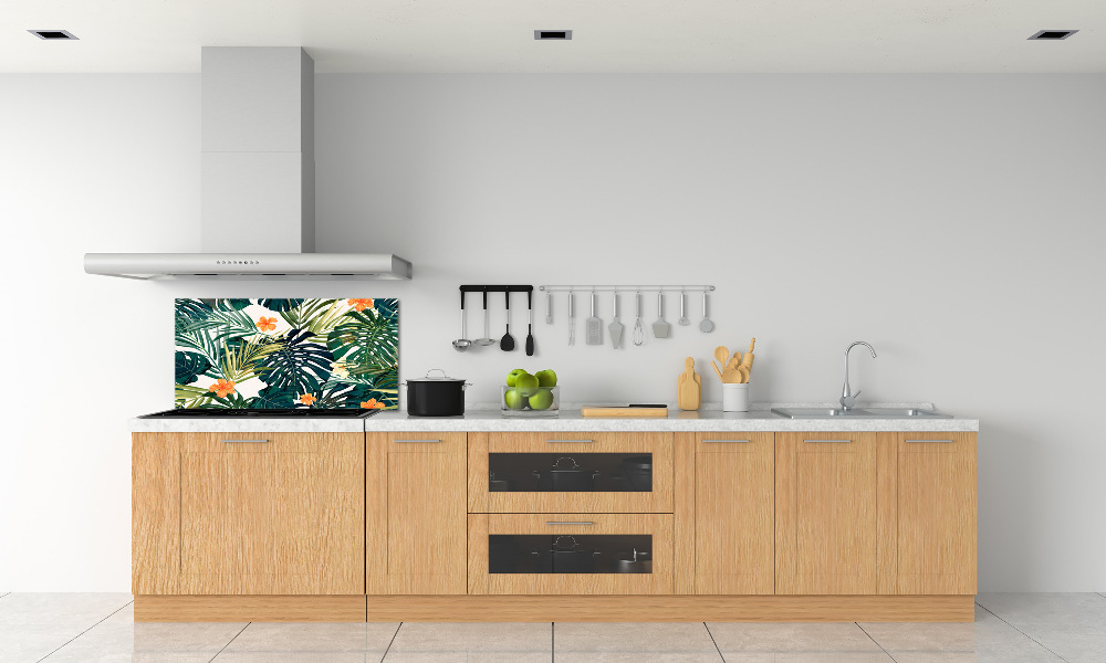 Kitchen splashback Tropical leaves