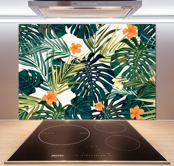 Kitchen splashback Tropical leaves