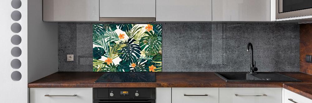 Kitchen splashback Tropical leaves