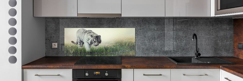 Cooker splashback White Tiger