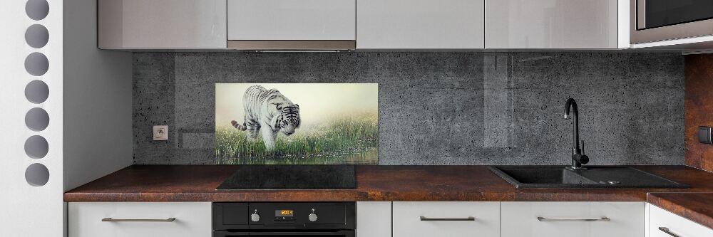 Cooker splashback White Tiger