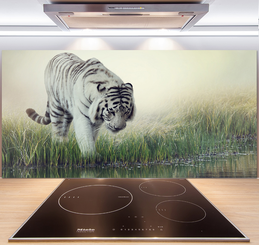 Cooker splashback White Tiger