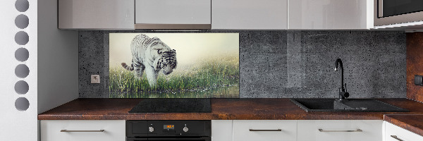 Cooker splashback White Tiger