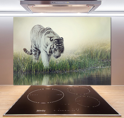 Cooker splashback White Tiger