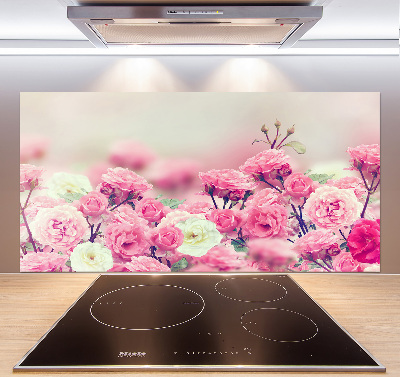 Kitchen wall panels Wild rose flowers