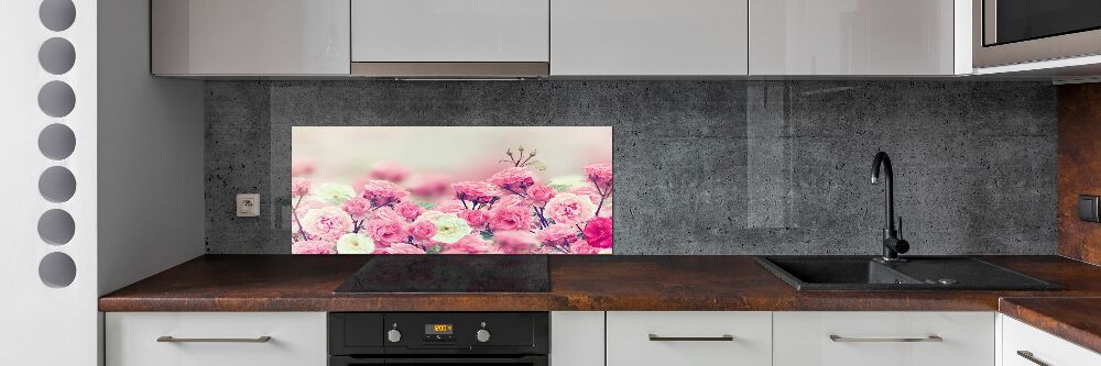 Kitchen wall panels Wild rose flowers