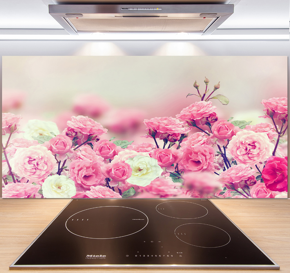 Kitchen wall panels Wild rose flowers