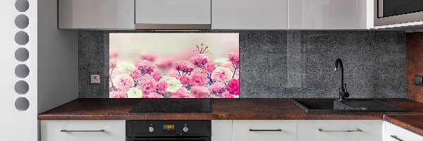 Kitchen wall panels Wild rose flowers