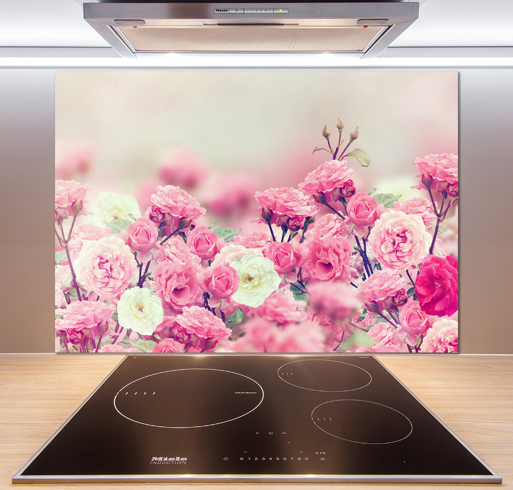 Kitchen wall panels Wild rose flowers