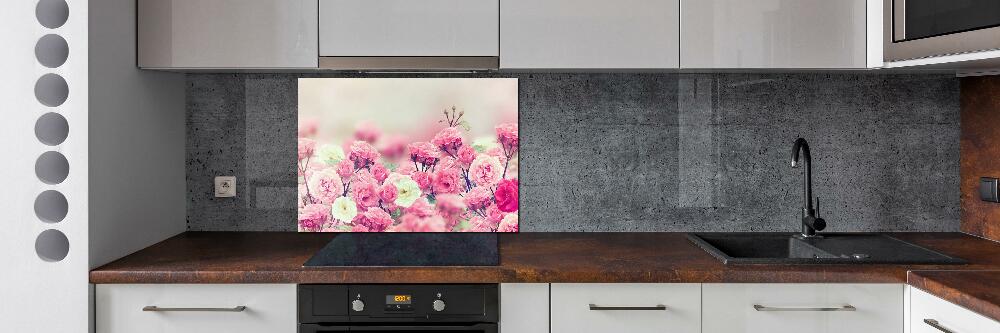 Kitchen wall panels Wild rose flowers