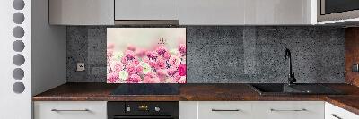 Kitchen wall panels Wild rose flowers