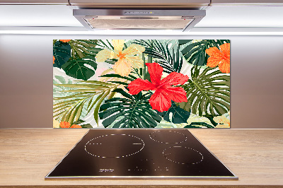 Kitchen splashback Hawaiian flowers