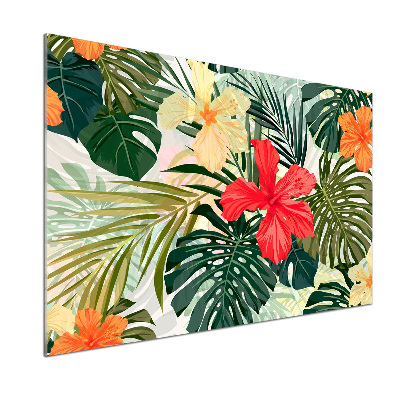 Kitchen splashback Hawaiian flowers