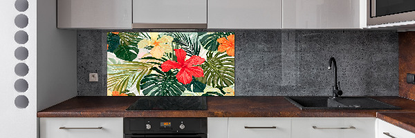 Kitchen splashback Hawaiian flowers