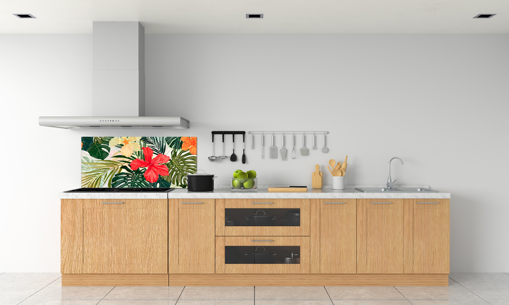 Kitchen splashback Hawaiian flowers