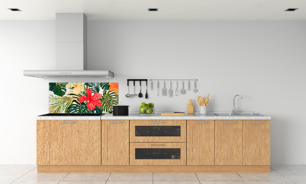 Kitchen splashback Hawaiian flowers