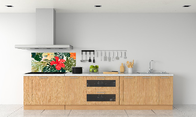 Kitchen splashback Hawaiian flowers