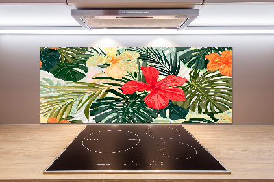 Kitchen splashback Hawaiian flowers