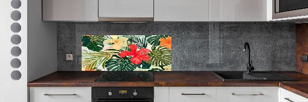 Kitchen splashback Hawaiian flowers