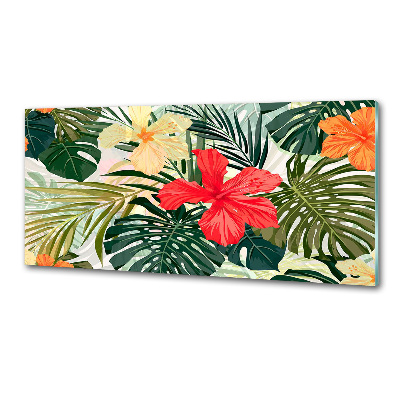 Kitchen splashback Hawaiian flowers