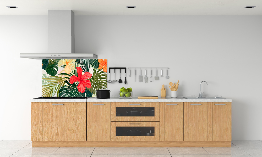 Kitchen splashback Hawaiian flowers