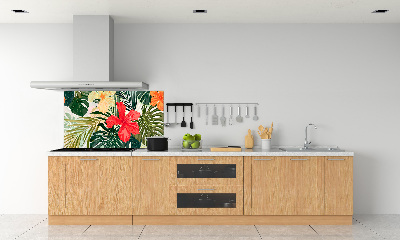 Kitchen splashback Hawaiian flowers