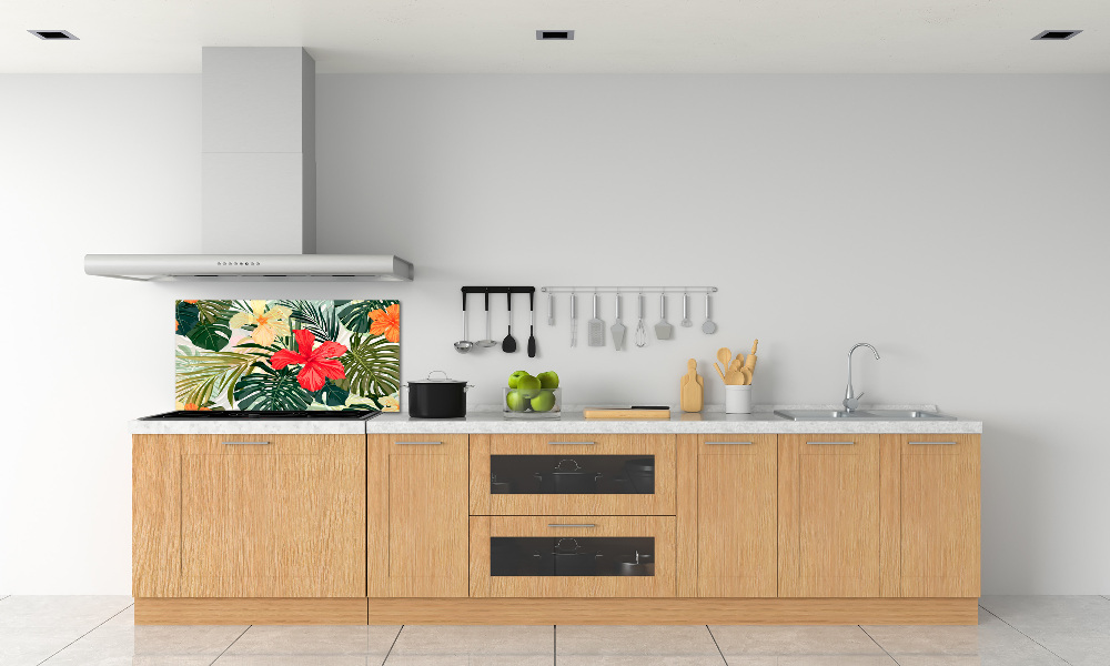 Kitchen splashback Hawaiian flowers