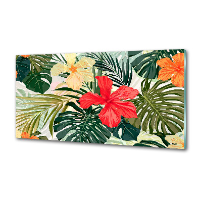 Kitchen splashback Hawaiian flowers