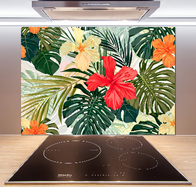 Kitchen splashback Hawaiian flowers