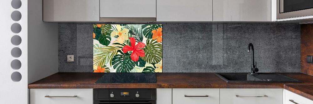 Kitchen splashback Hawaiian flowers