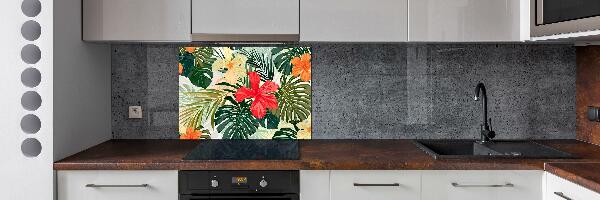 Kitchen splashback Hawaiian flowers