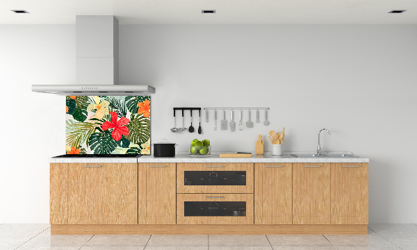 Kitchen splashback Hawaiian flowers