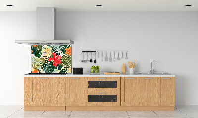 Kitchen splashback Hawaiian flowers