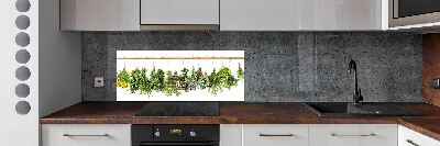 Cooker splashback Herbs on a string