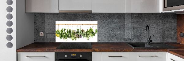 Cooker splashback Herbs on a string