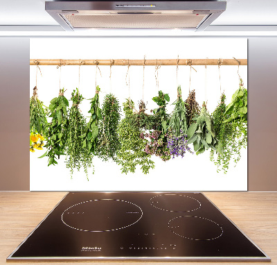 Cooker splashback Herbs on a string