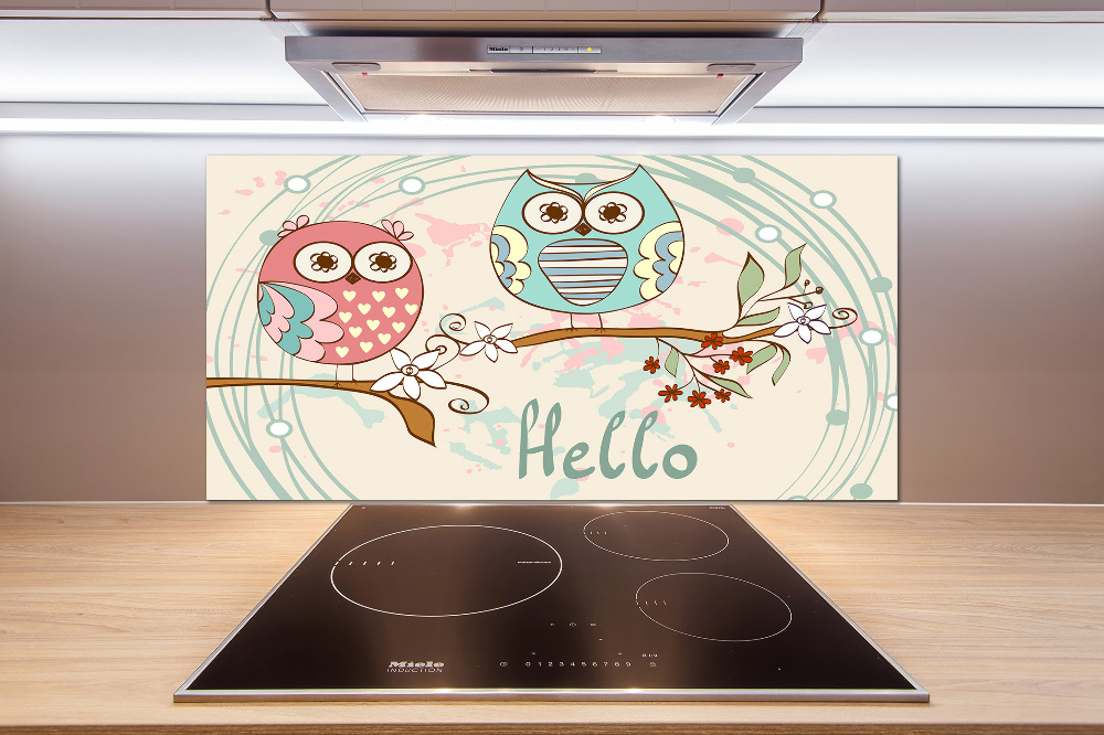 Glass splashback Owls