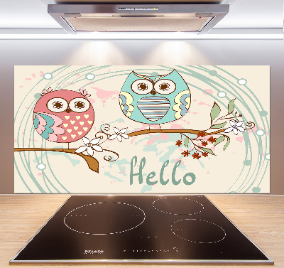 Glass splashback Owls