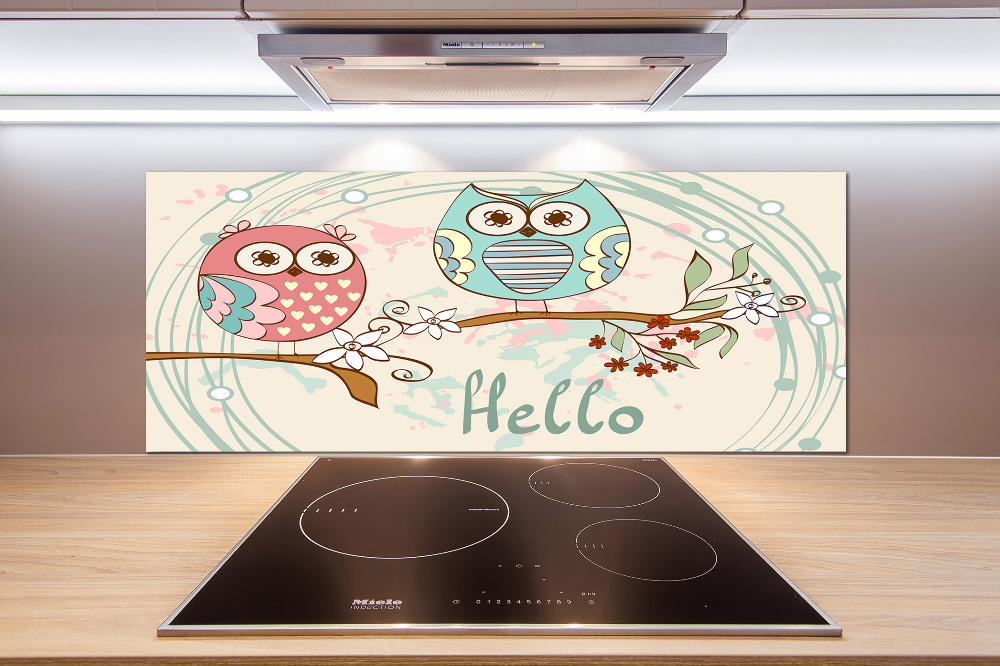 Glass splashback Owls