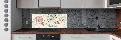 Glass splashback Owls