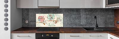 Glass splashback Owls