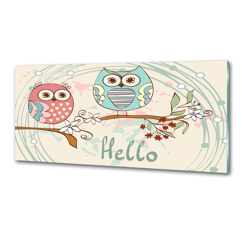 Glass splashback Owls