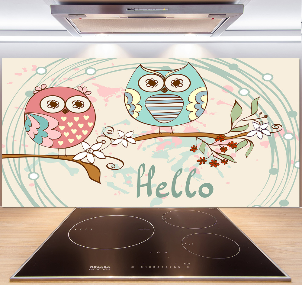 Glass splashback Owls