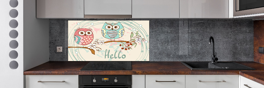 Glass splashback Owls