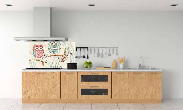 Glass splashback Owls