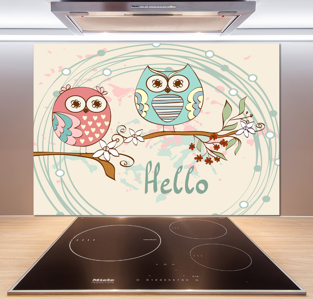 Glass splashback Owls