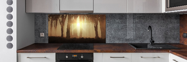 Cooker splashback Fog in the forest